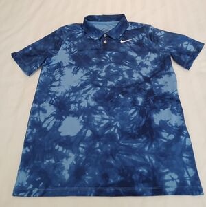 Nike Dri Fit Standard Fit Tie Dye Polo Shirt Boys Size Large
